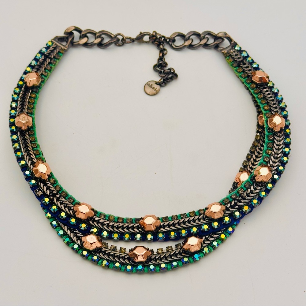 Stella & Dot Retired Rose Gold + Hematite Mercury Statement Necklace